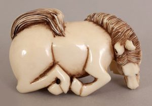 Netsuke carved ivory horse